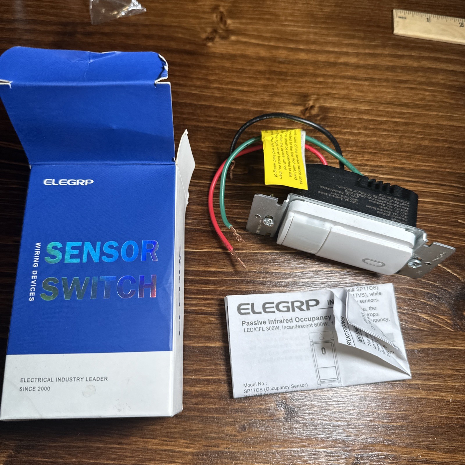 ELEGRP Occupancy Sensor Light Wall Switch Open Box no plate motion detection