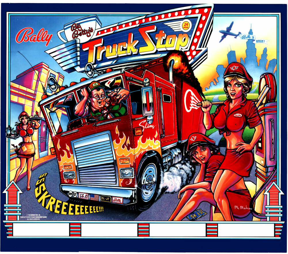 Bally Truck Stop Pinball Machine Translite