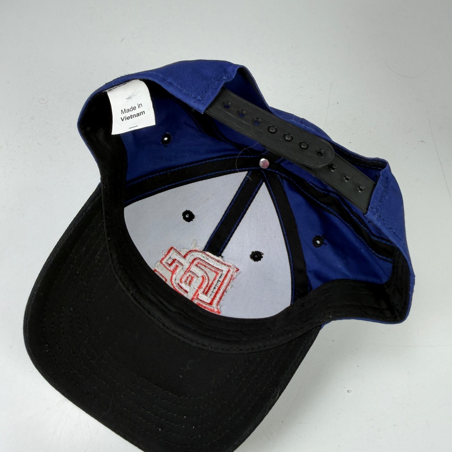 Boys Hat Blue Black Adjustable Snapback Embroidered Logo Cap