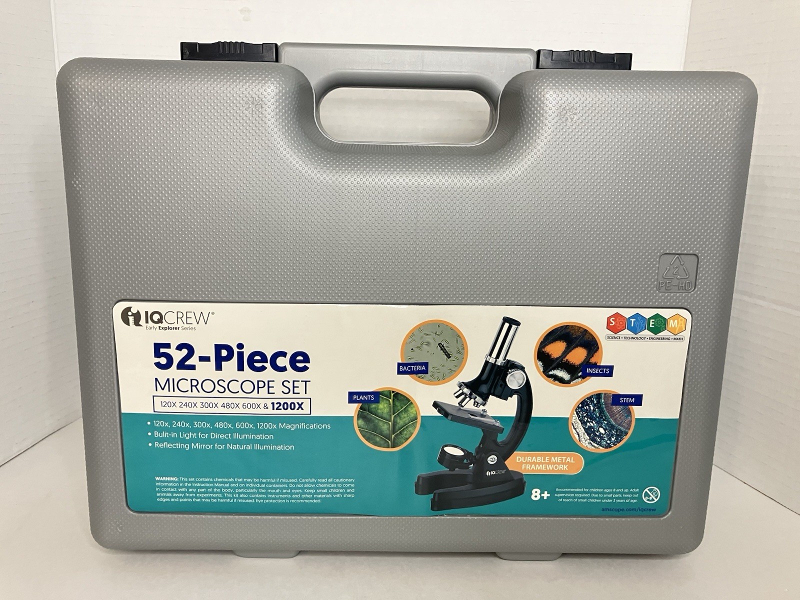 IQ Crew early explorer series 52 piece microscope set In Carrying Case