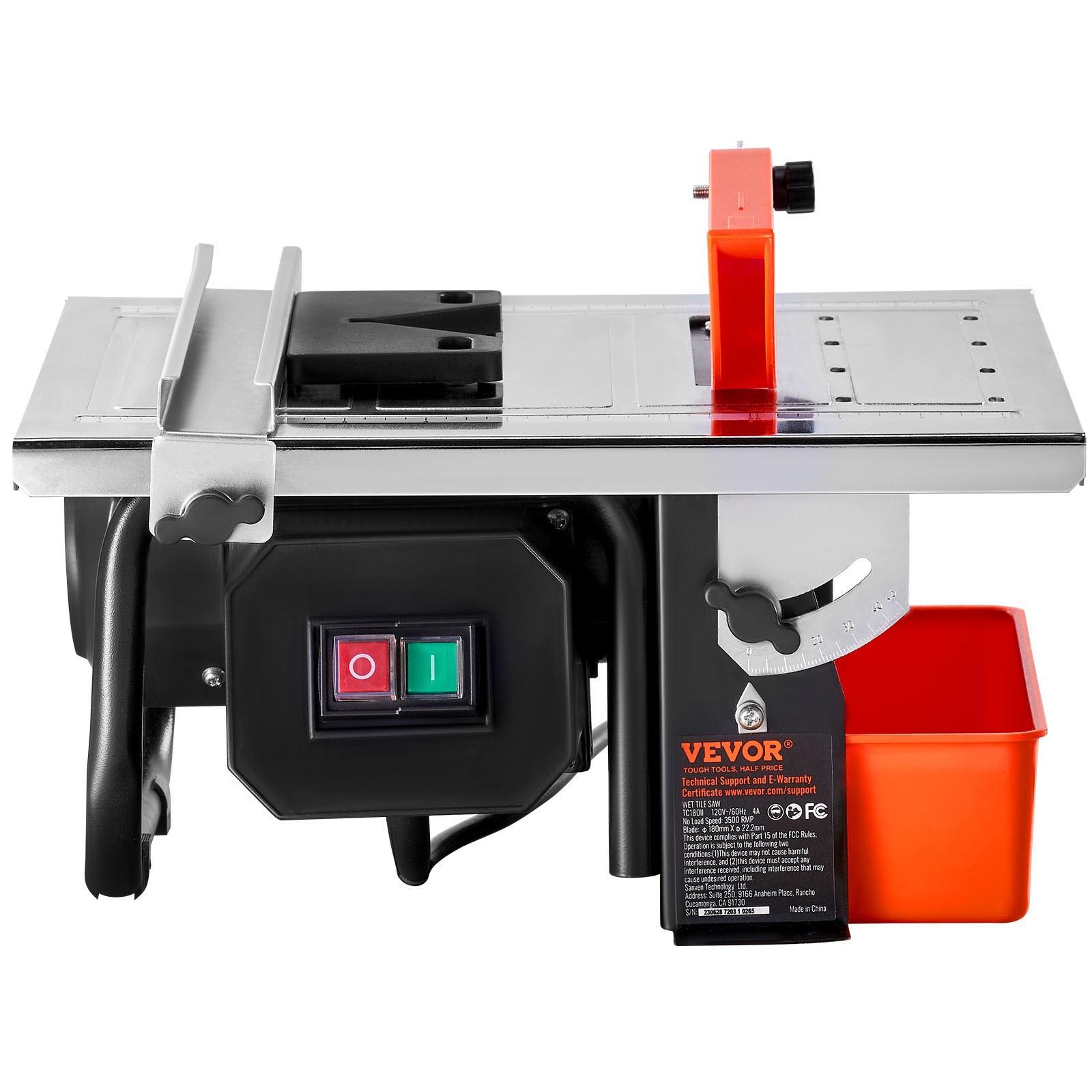 VEVOR Wet Tile Saw Tile Cutter 7-inch 65Mn Steel Blade 3500 RPM Induction Motor