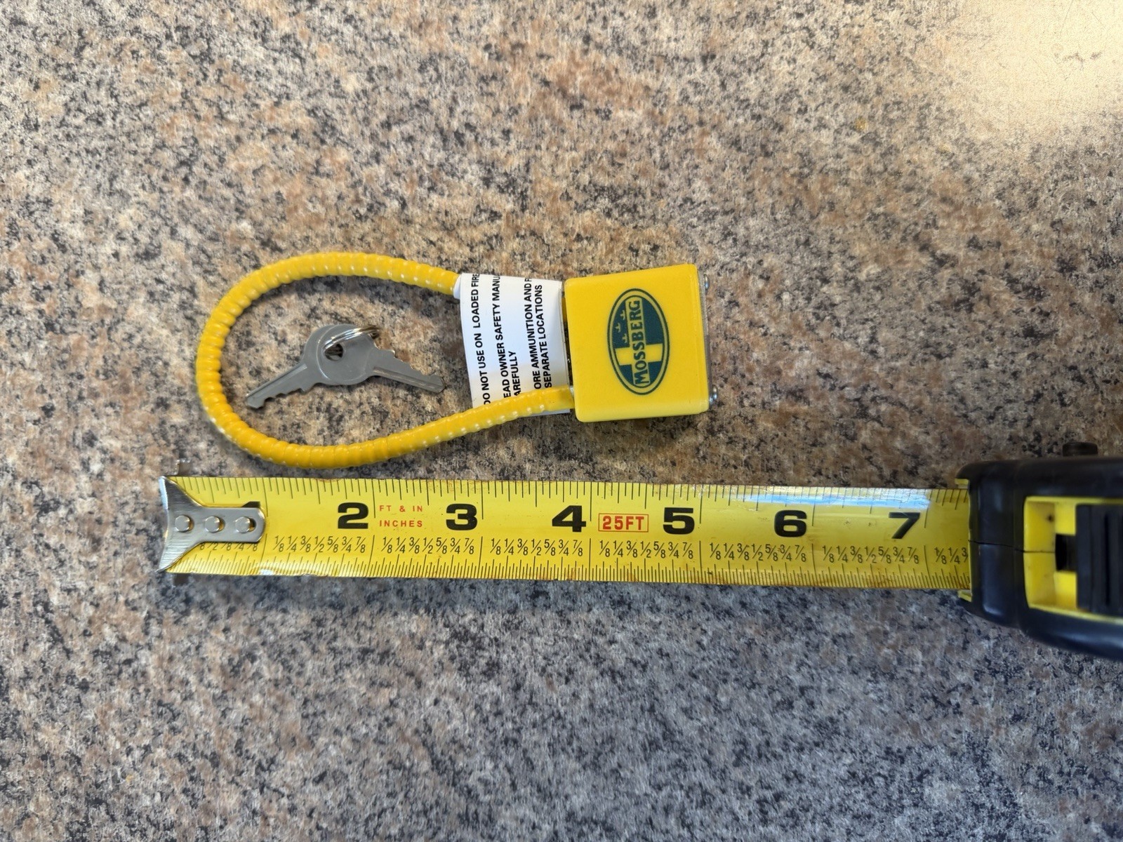 NEW Mossberg Firearm Cable Lock R10SC Yellow - 2 Keys & Instructions