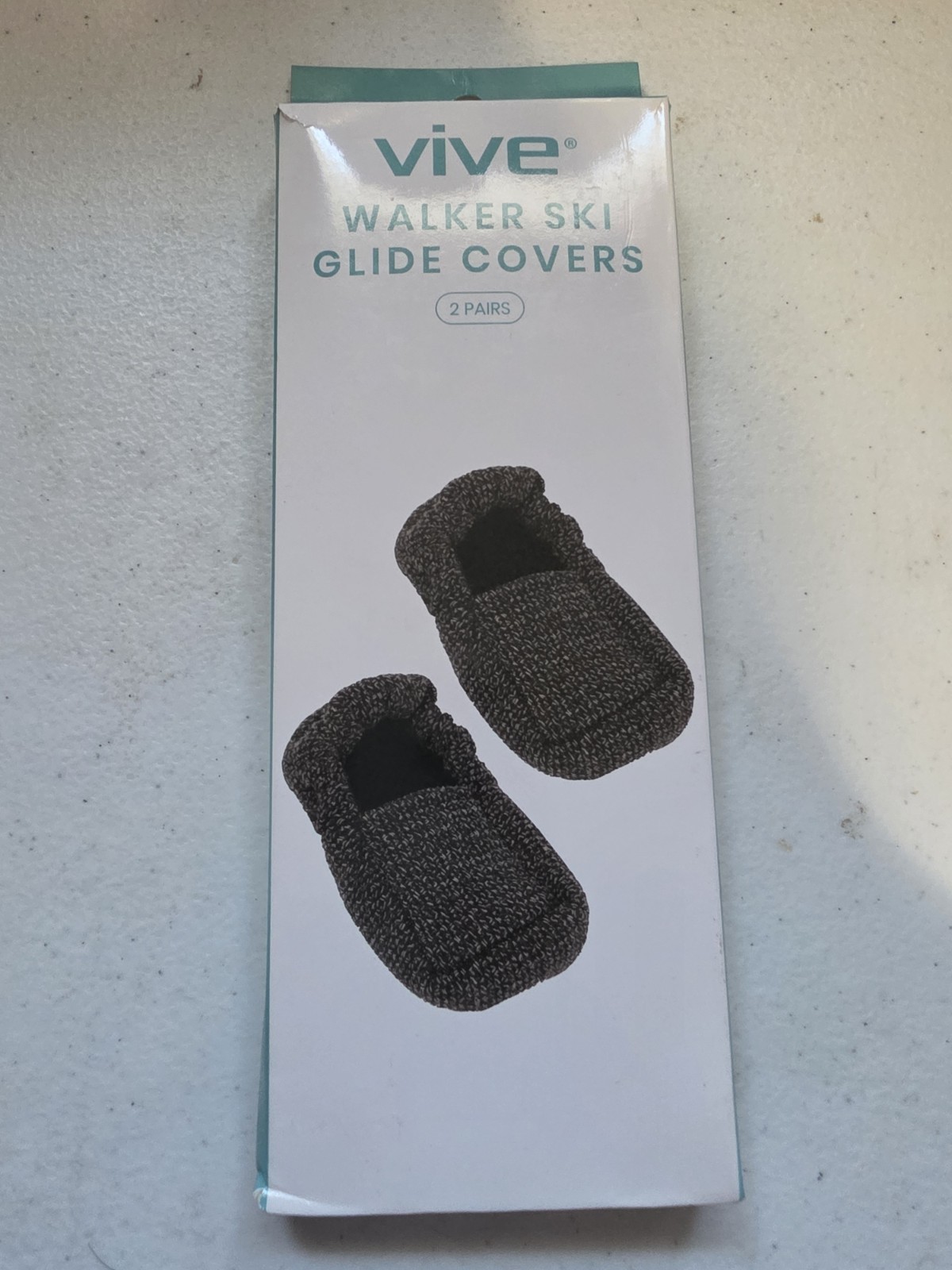 Vive Walker Ski Glide Covers - 2 Pairs - New - Fits 1" to 1 1/8" Legs