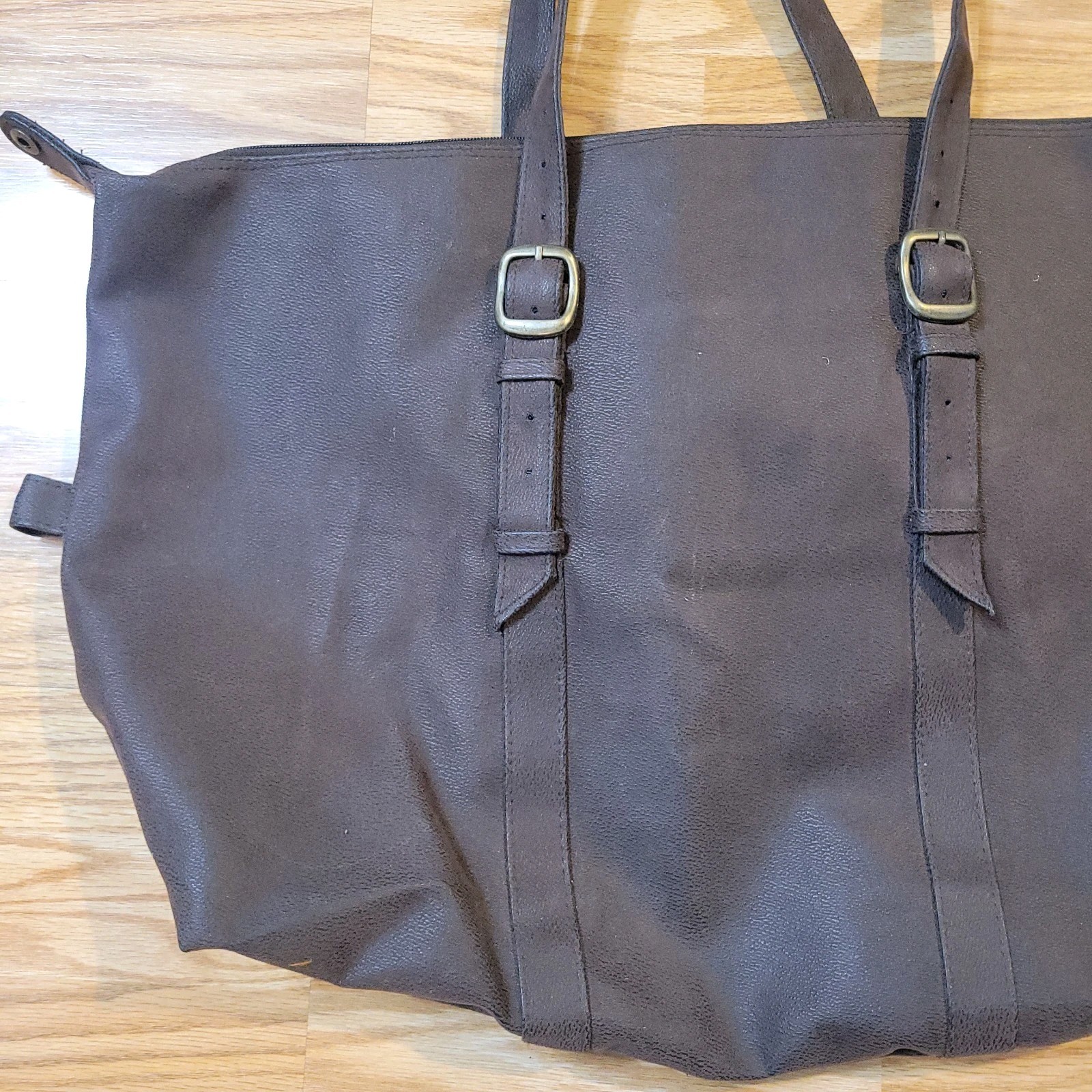 Oracle Applications Large Brown Leather Shoulder Bag Adjustable RBag