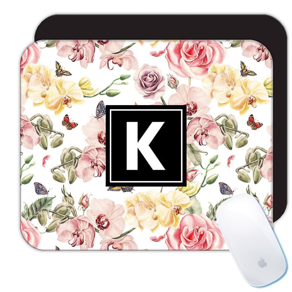 Gift Mousepad : Orchids Butterflies Rose Flowers Seamless Pattern Wedding Invite