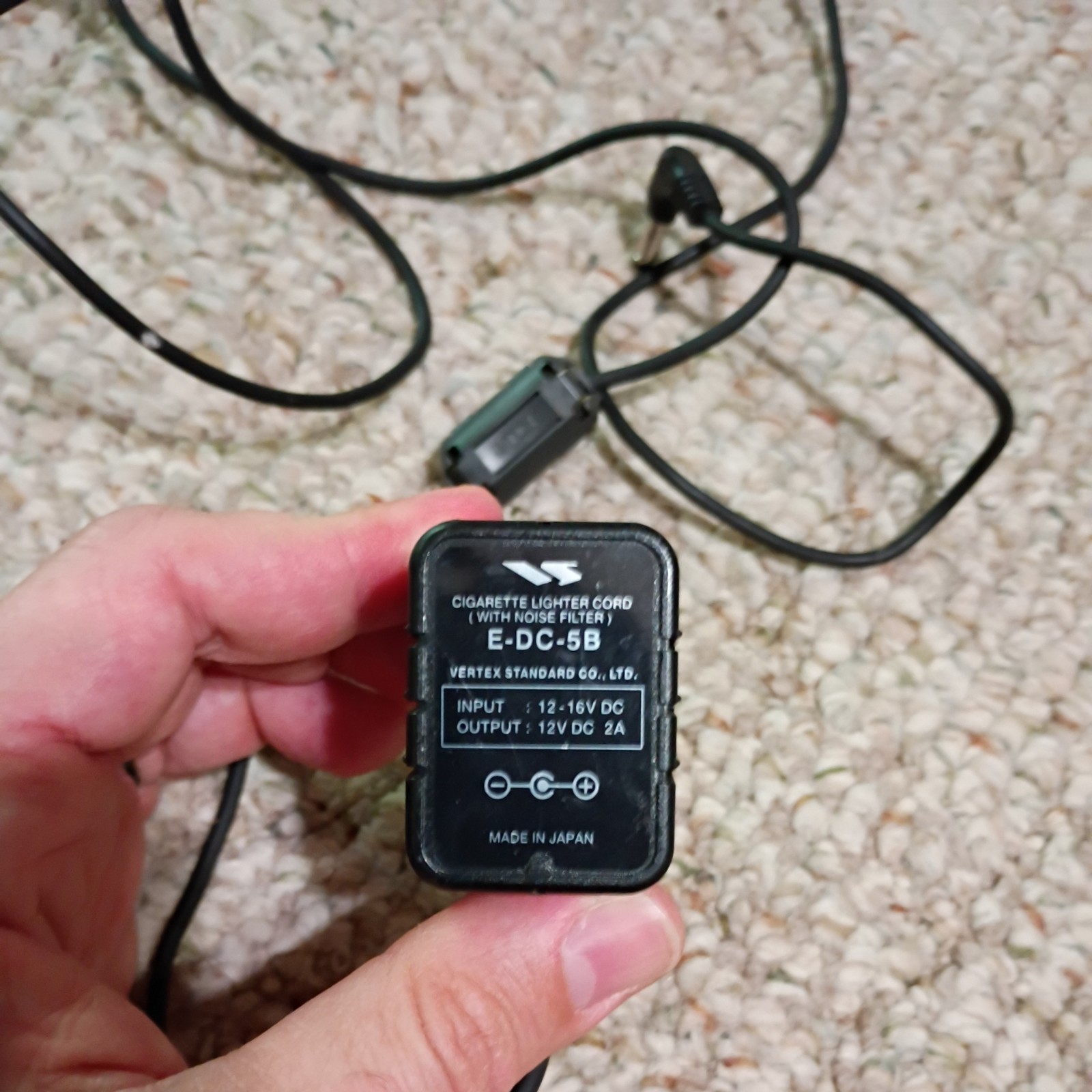 Vertex E-DC-5B  Cigarette Lighter Charging Cord Tested and works