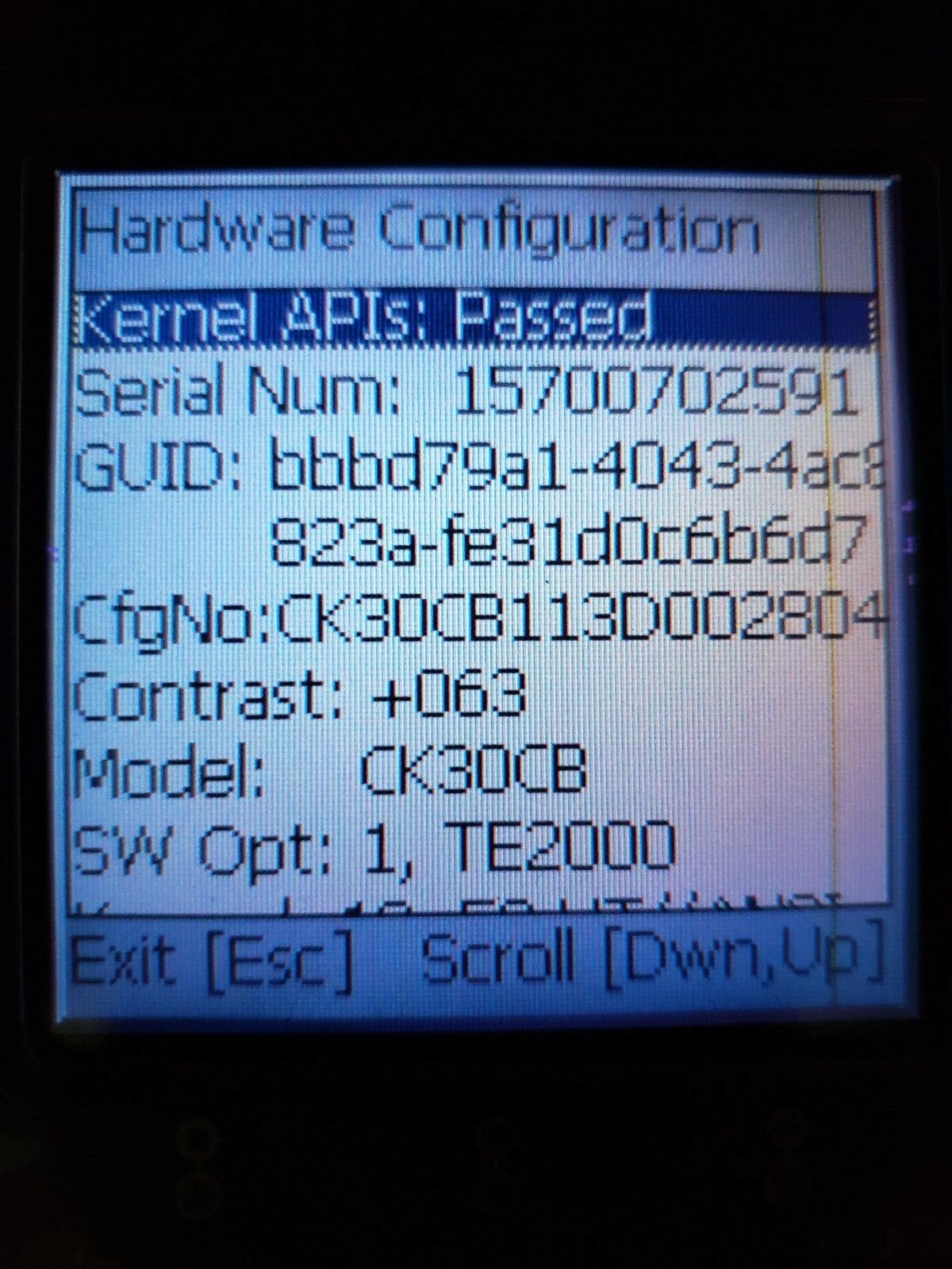 Intermec CK30 CK30CB113D002804 Color LCD TE2000 Imager Barcode Scanner 2591