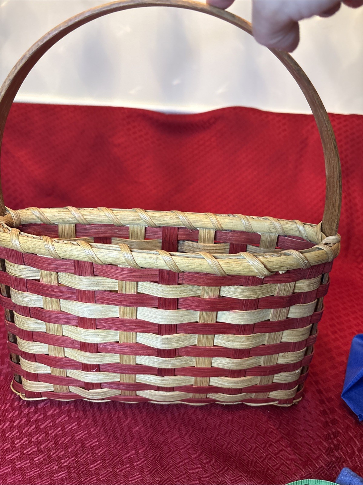 Handmade Woven Split Oak “Flag” Basket Signed And Numbered