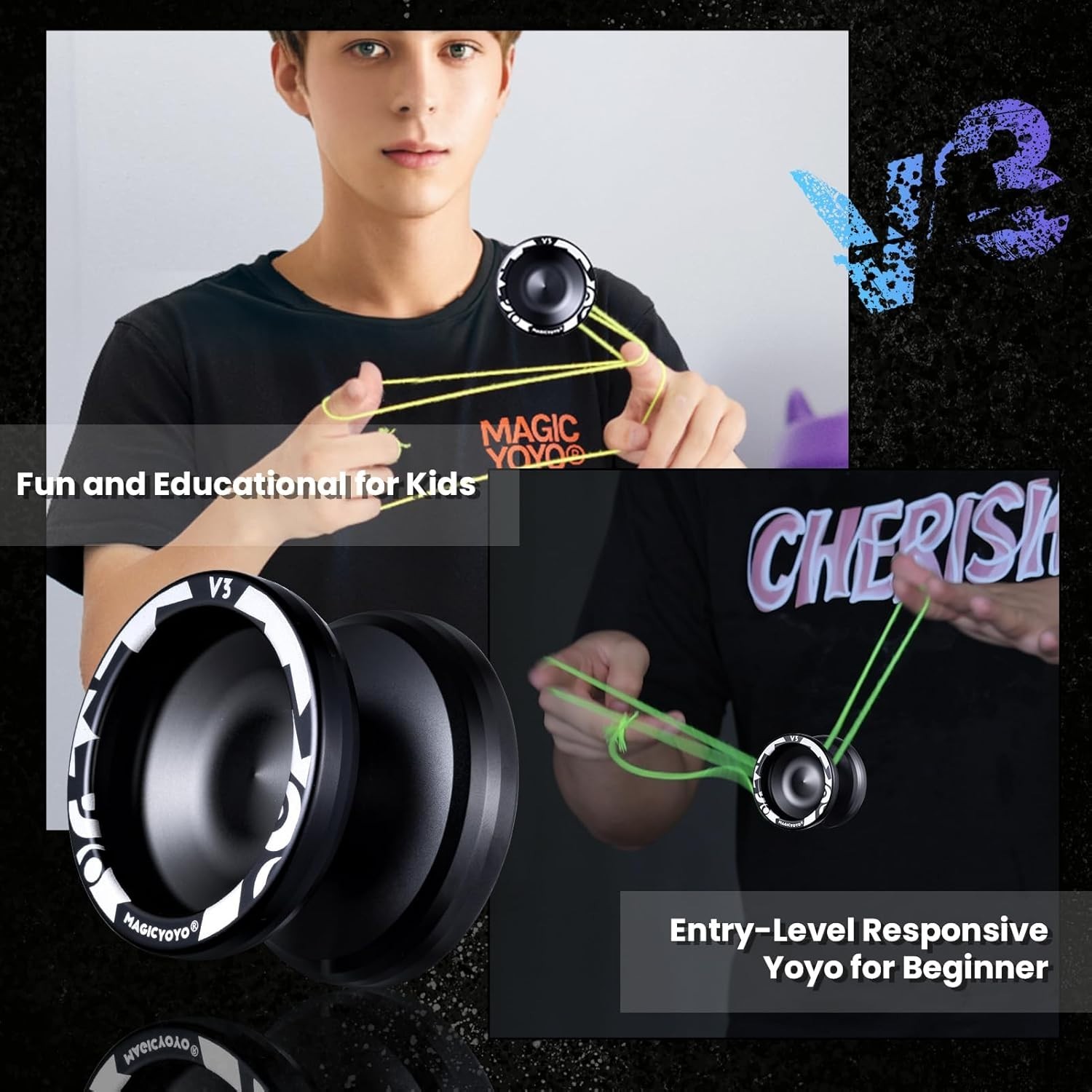 Complete V3 Yoyo Set - Dual Function with 12 Strings & Elegant Gift Packaging