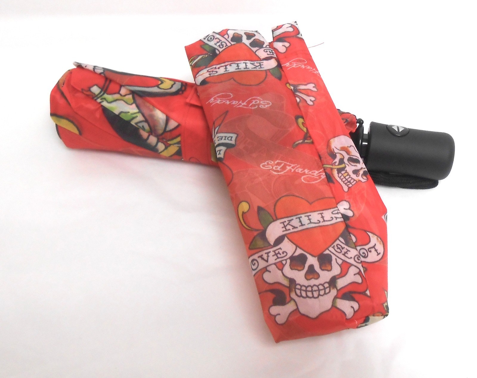 Ed Hardy Folding Umbrella with Auto Open/Close Cover/Sleeve