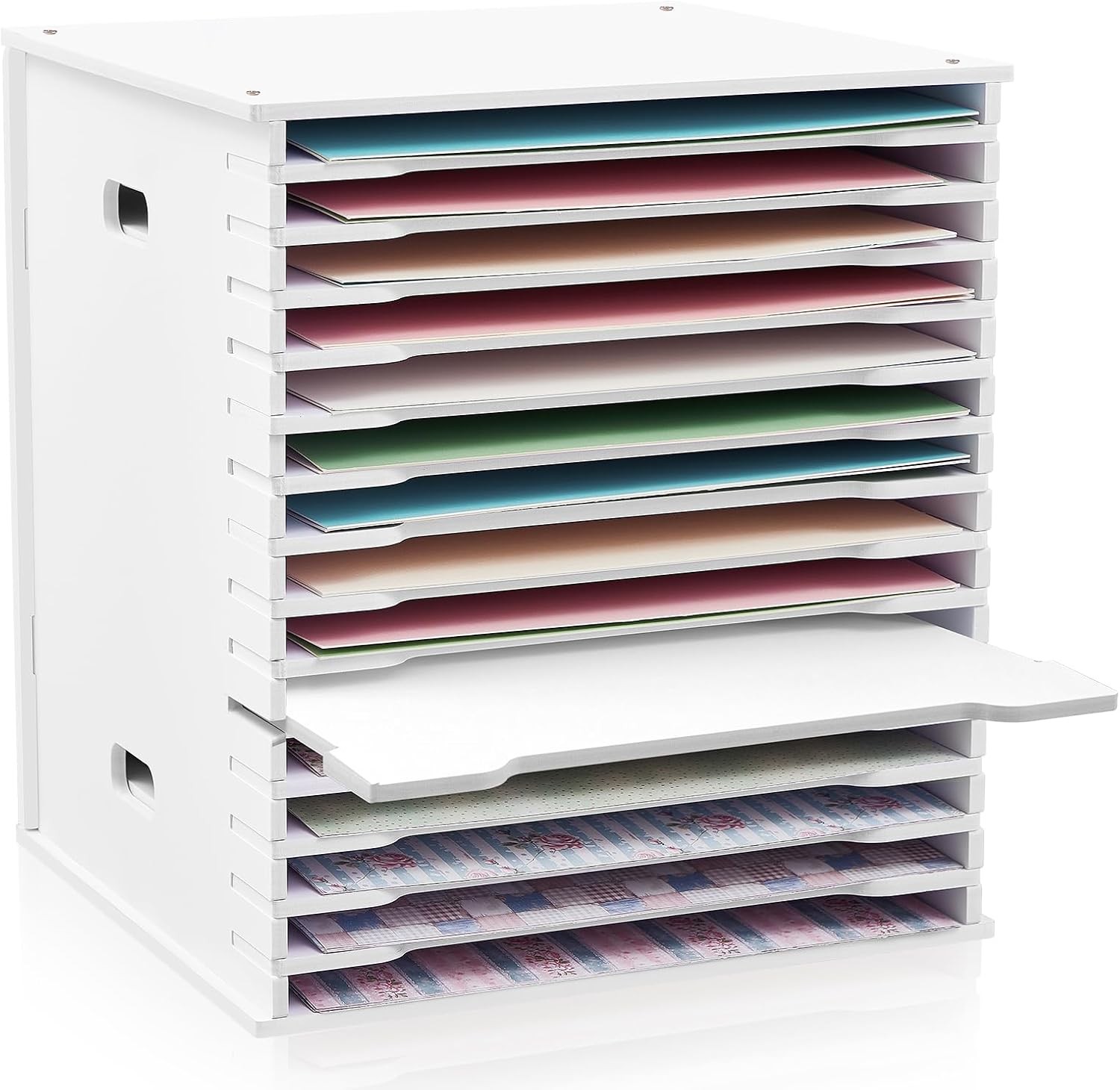 15 Tier 12" x 12" Scrapbook Paper Organizer Adjustable Desk Scrapbook Paper