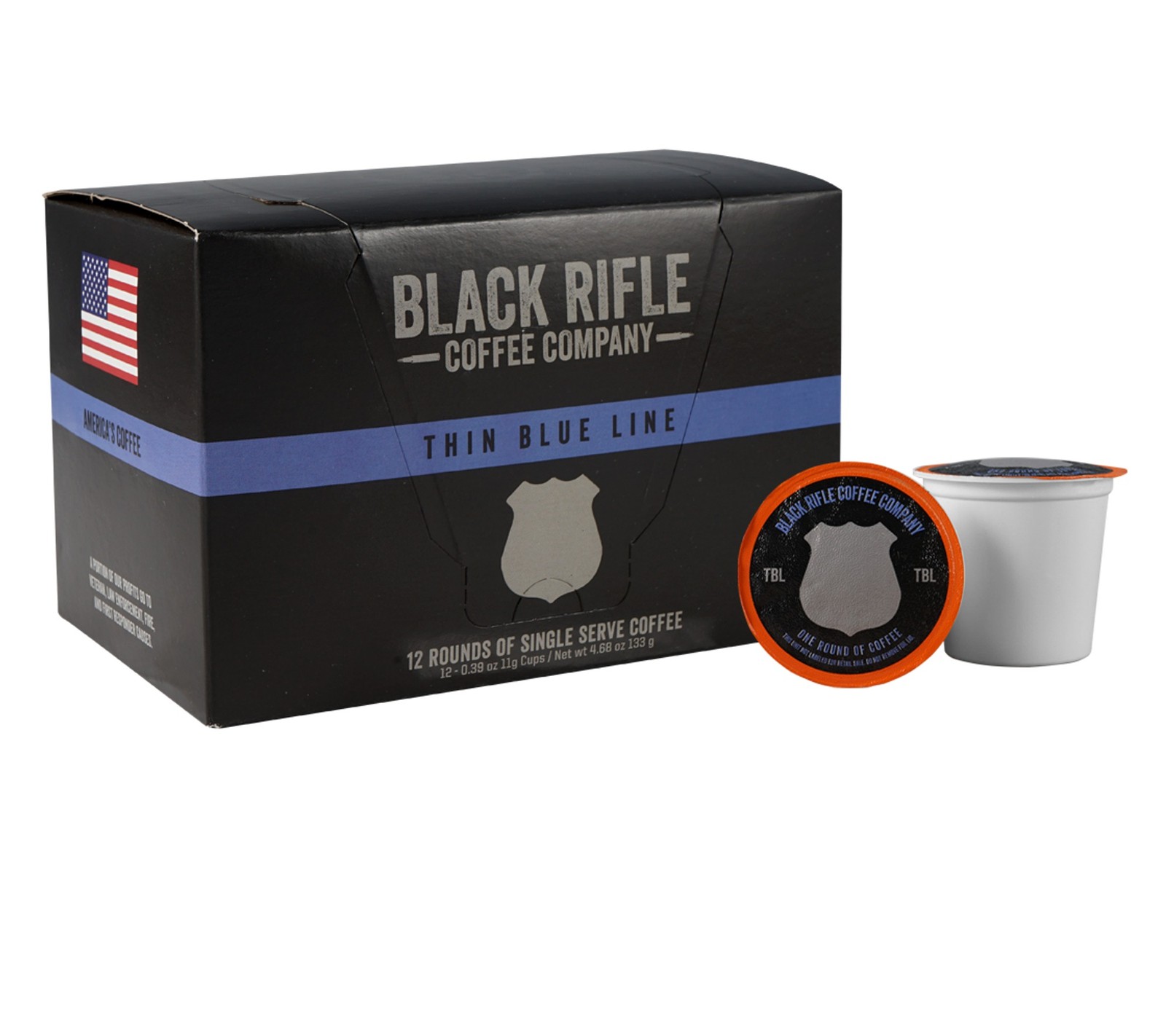 Black Rifle Coffee Company 12 Single Servings Thin Blue Line Medium Roast Coffee