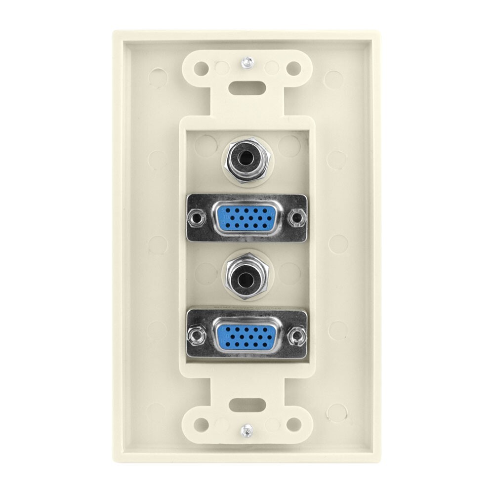 Construct Pro VGA + 3.5mm Dual Audio Wall Plate (Light Almond)