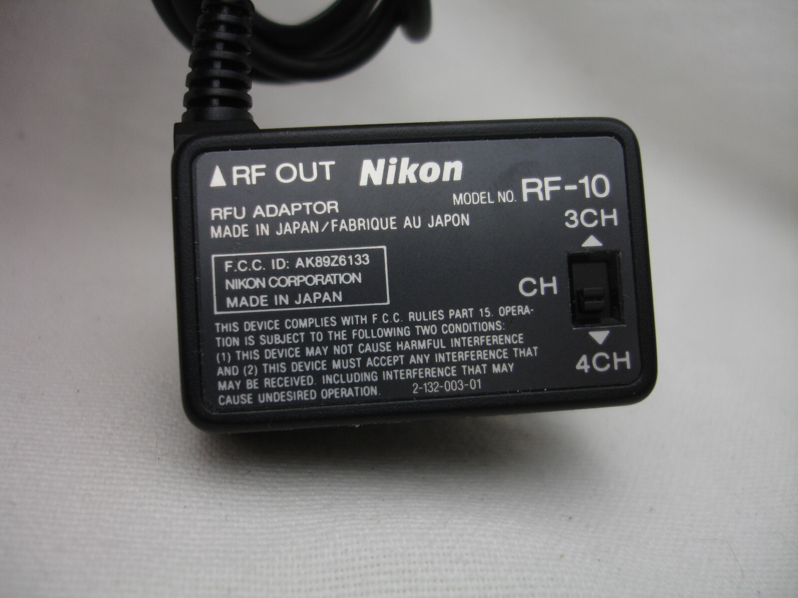 Nikon RF-10 RFU adaptor / adapter cord cable