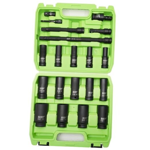 SUNHZMCKP 20 PCS 1/2" Impact Socket Set, Drive 20-Pc 1/2" SAE Impact Socket Set
