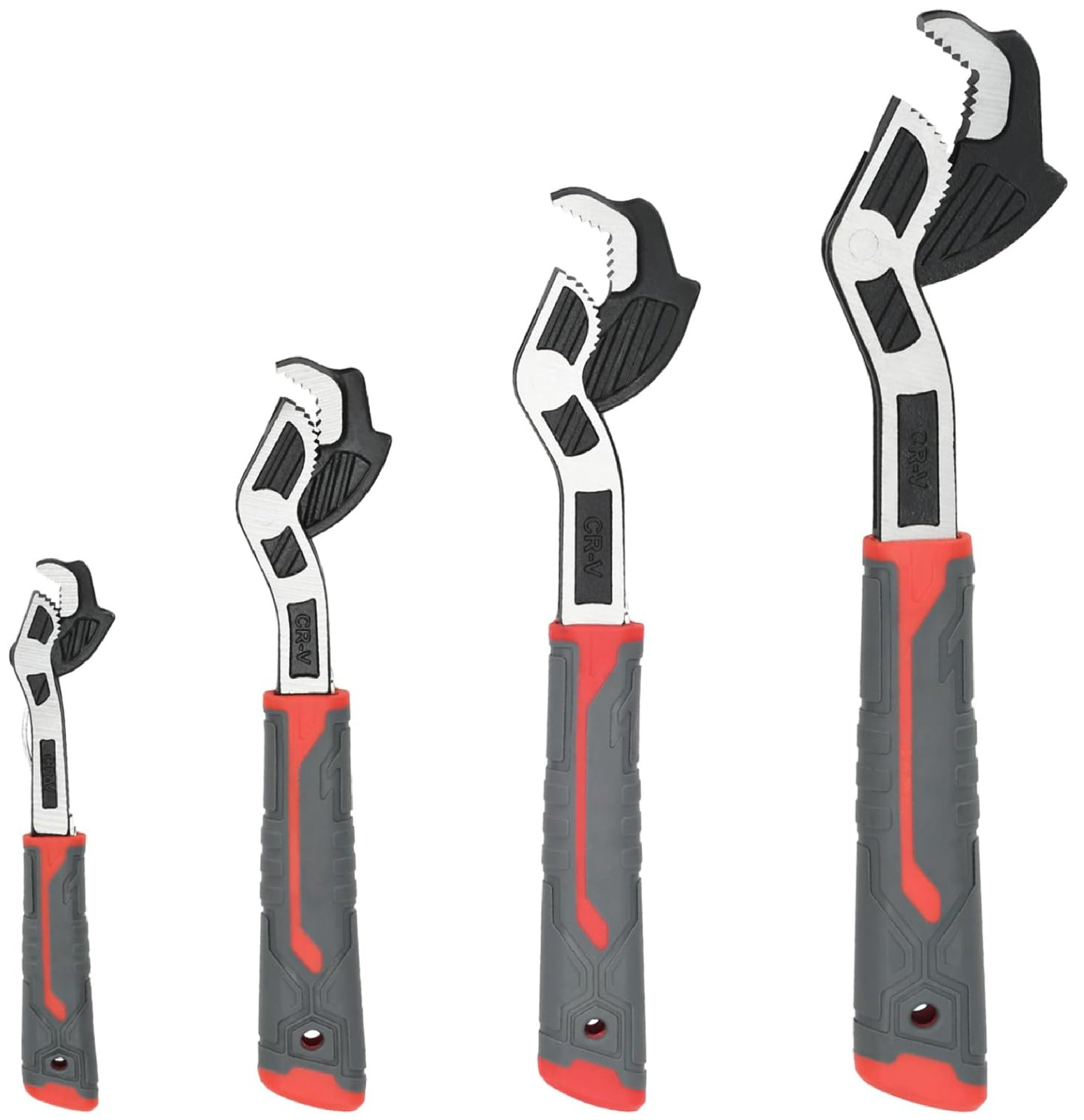 Self Adjusting Pipe Wrench Set, 6, 8, 10, 12 inch Multifunctional Self Lockin...