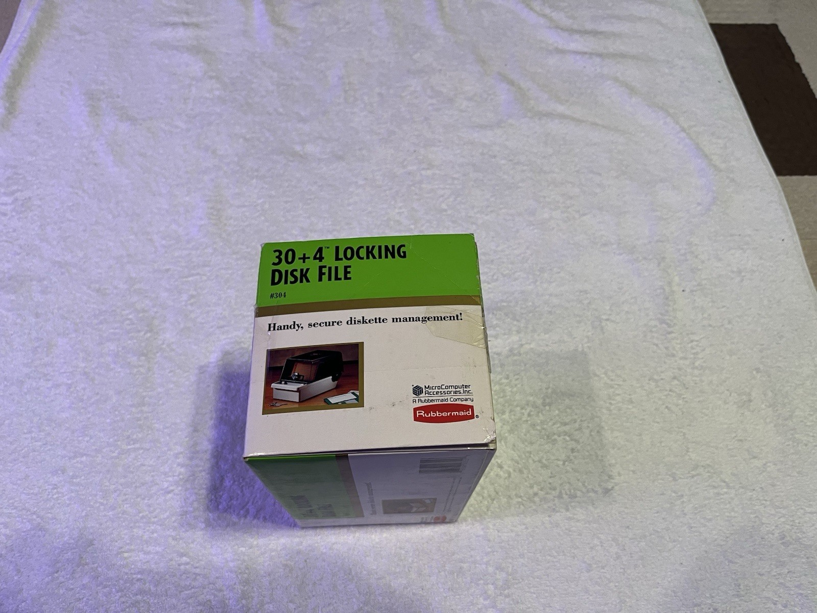 Vintage Rubbermaid 3.5" Locking Floppy Disk Computer File Storage Box Holder
