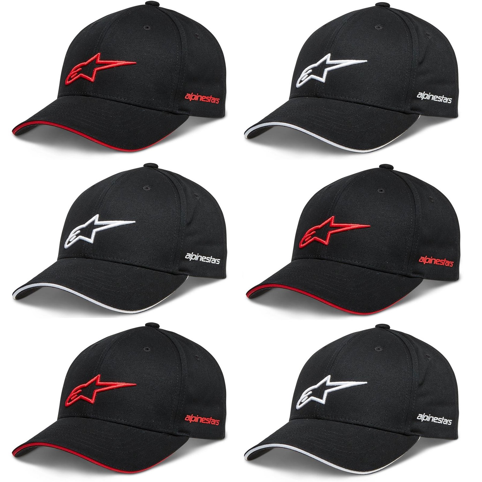 Alpinestars Rostrum Hat Motorcycle Baseball Cap Black White Red