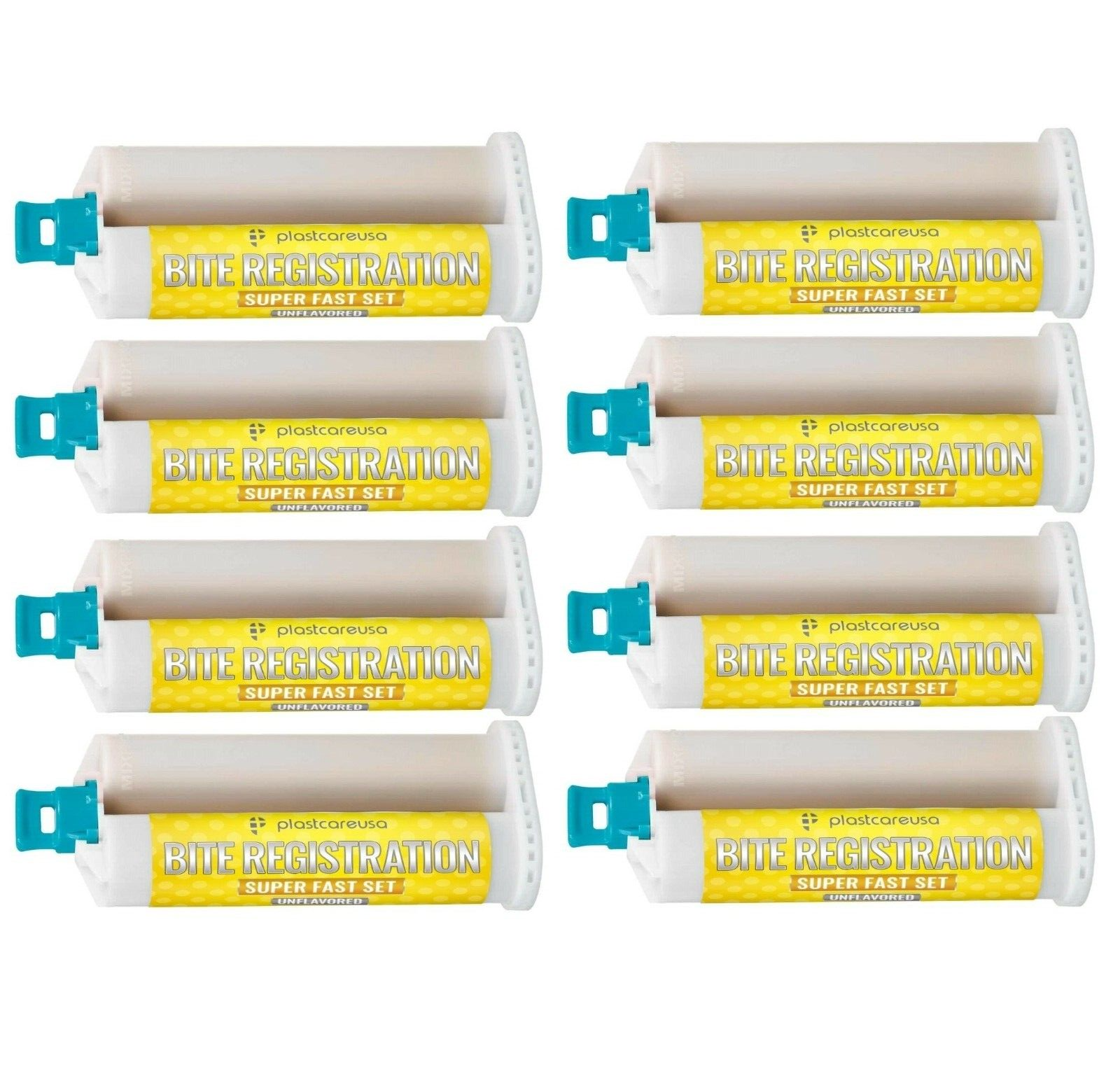 8 X 50ML VPS Bite Registration Material SUPER FAST Unflavored Set Dental PVS