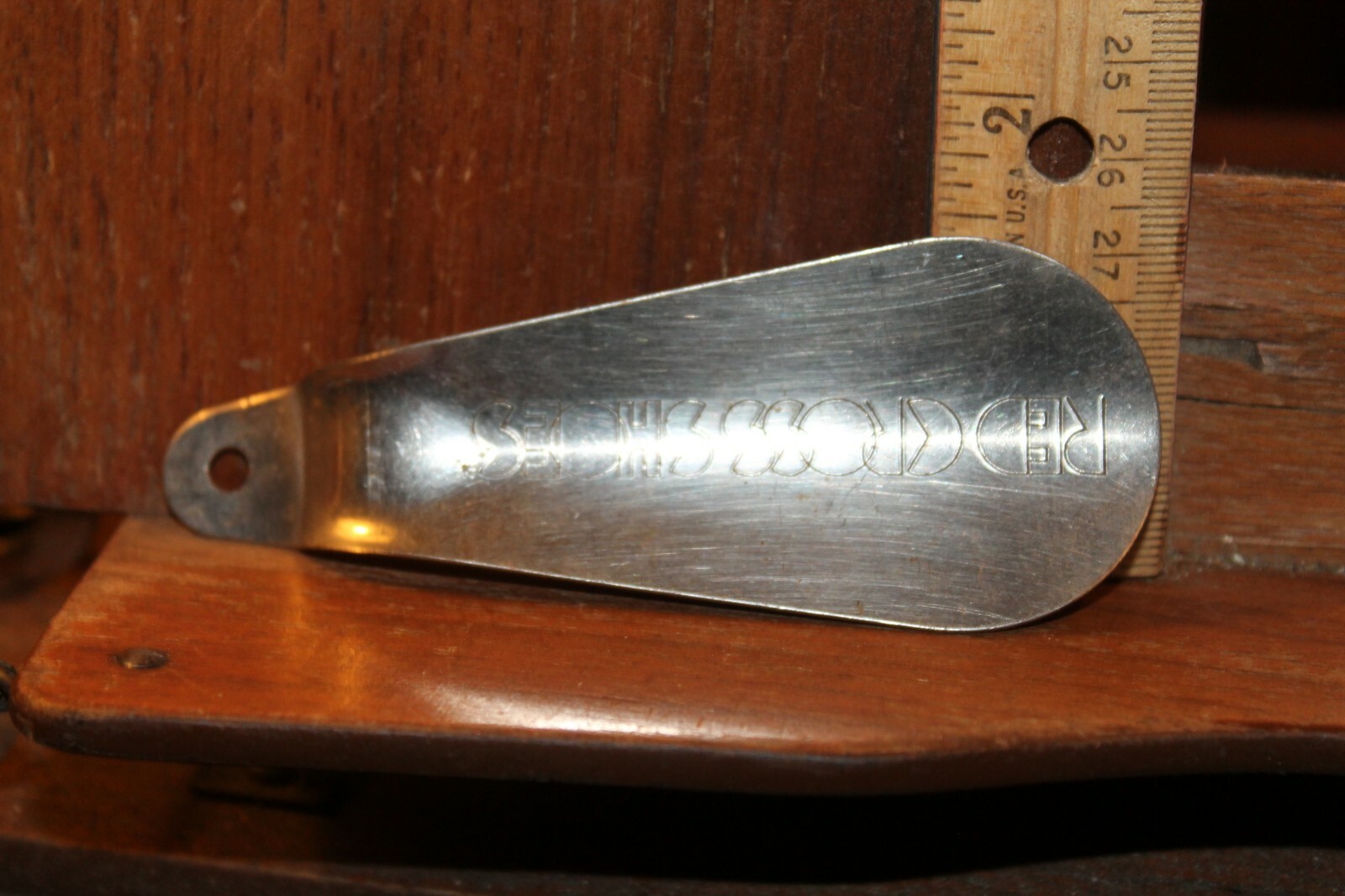 Antique Shoehorn Shoe Spoon Red Cross Shoes Art Deco Font