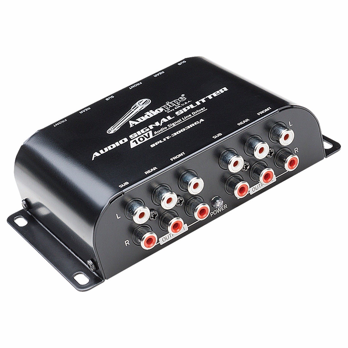 AUDIOPIPE SPLIT-3003RCA RCA 1 IN/3 OUT SPLITTER W/ 10V AUDIO SIGNAL LINE DRIVER