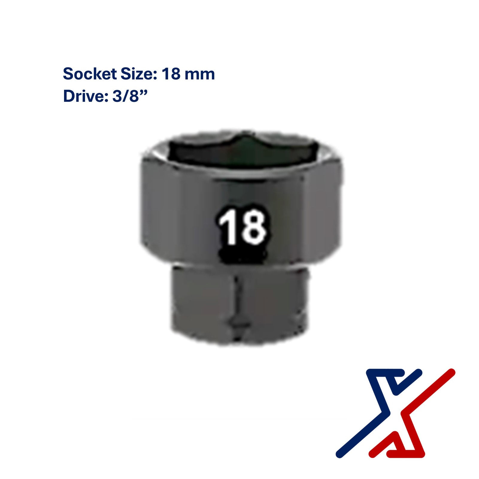 18mm. x 3/8" Drive Nano Socket / Stuby Socket by X1 Tools