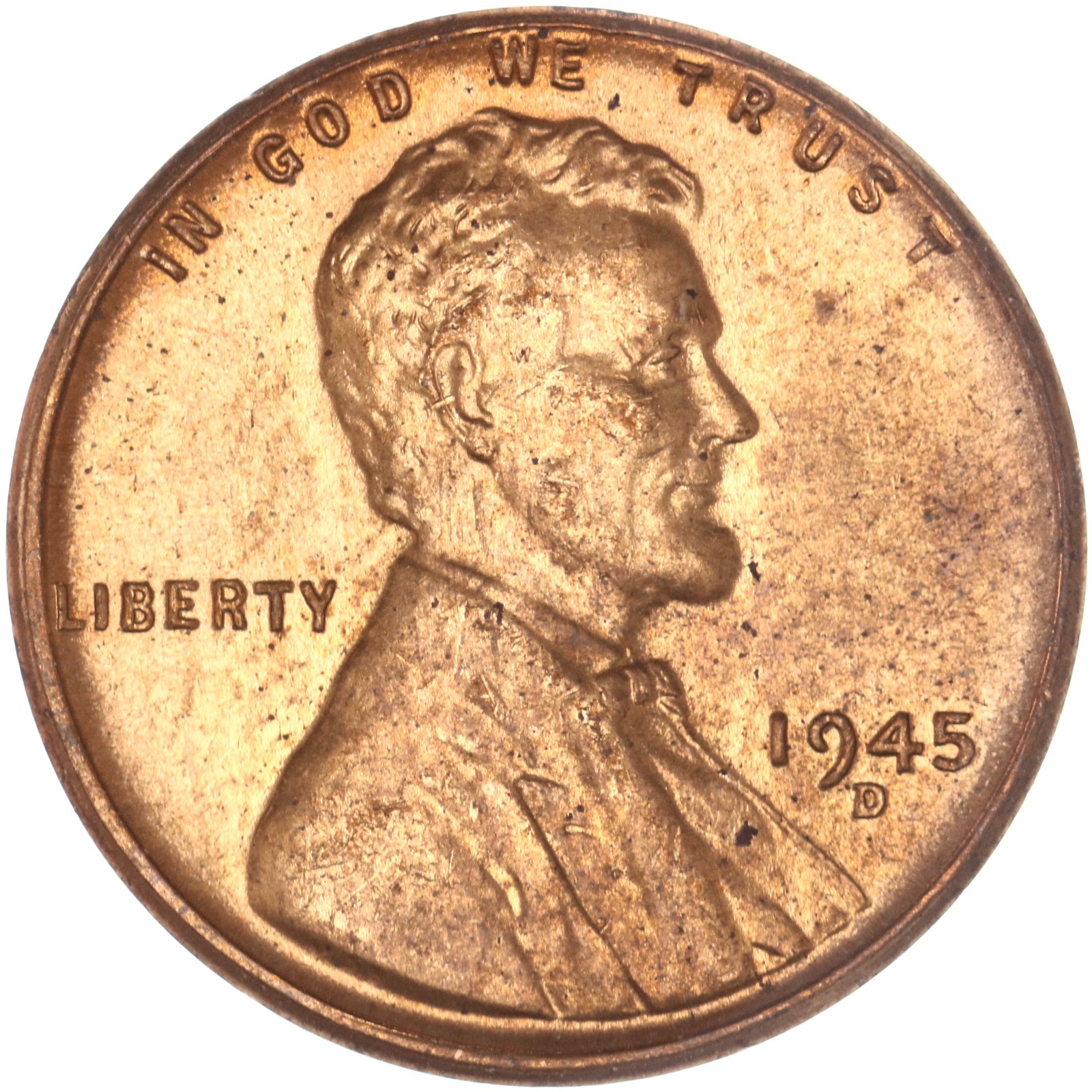 1945 D Lincoln Wheat Cent BU Penny US Coin