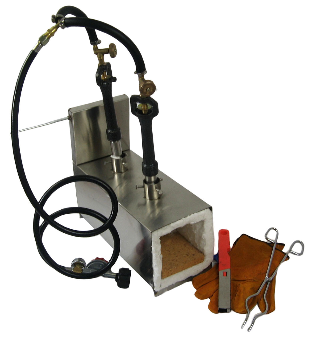 Double Burners Portable Gas Forge for Blacksmithing Farrier Knife Tool Making