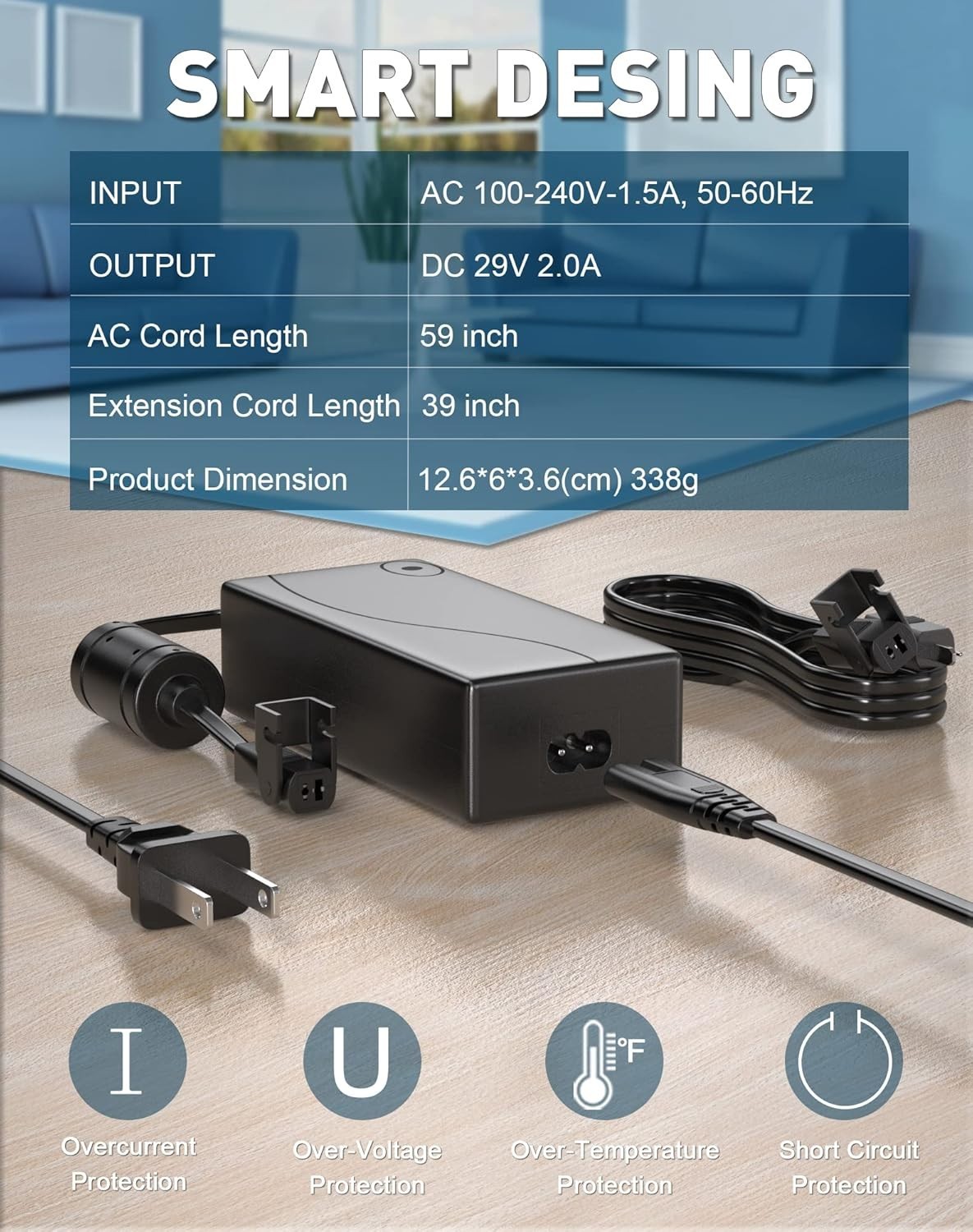 Recliner Chair Power Supply with Extension Cord