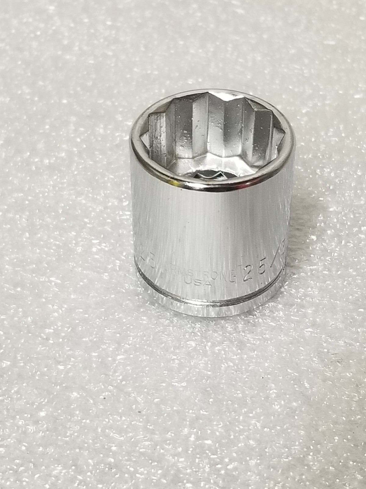 Armstrong Armaloy F-1225 3/8"-Drive 12-Pt Standard Socket 25/32" Made in USA