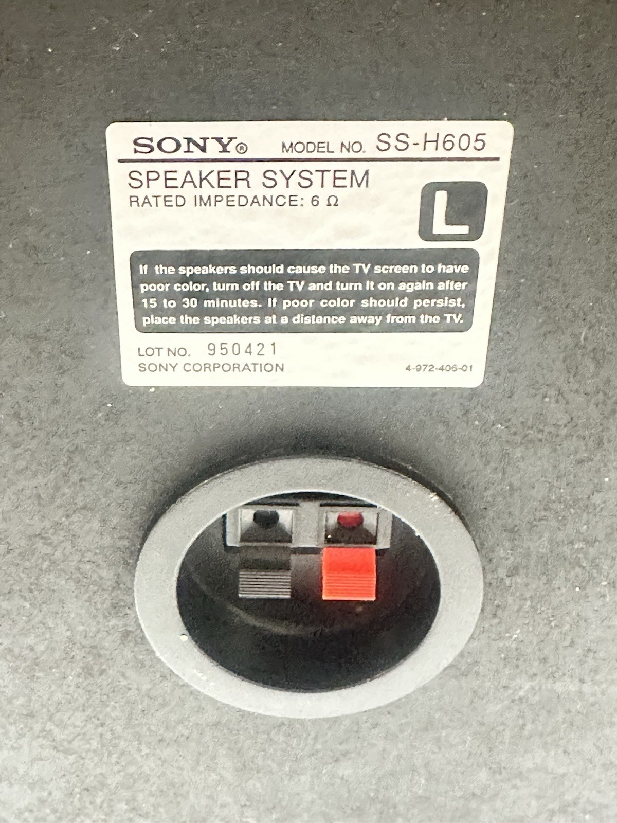 Sony Replacement OEM Speaker SS-H605 3-way Speaker Time Alignment System Left
