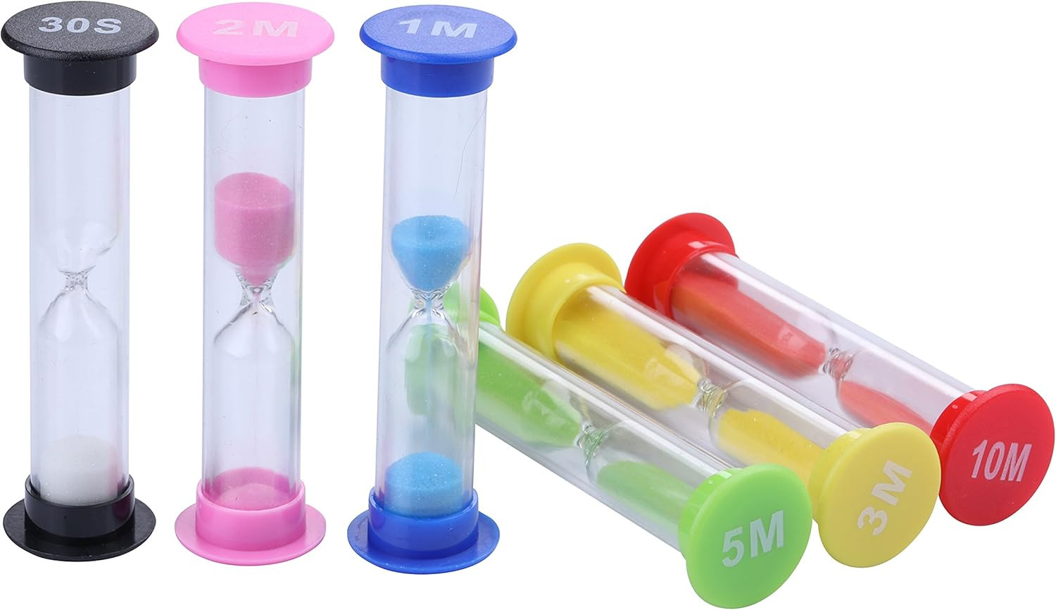 Plastic Sand Timer Set - 6 Pack (30 Sec to 10 Mins)