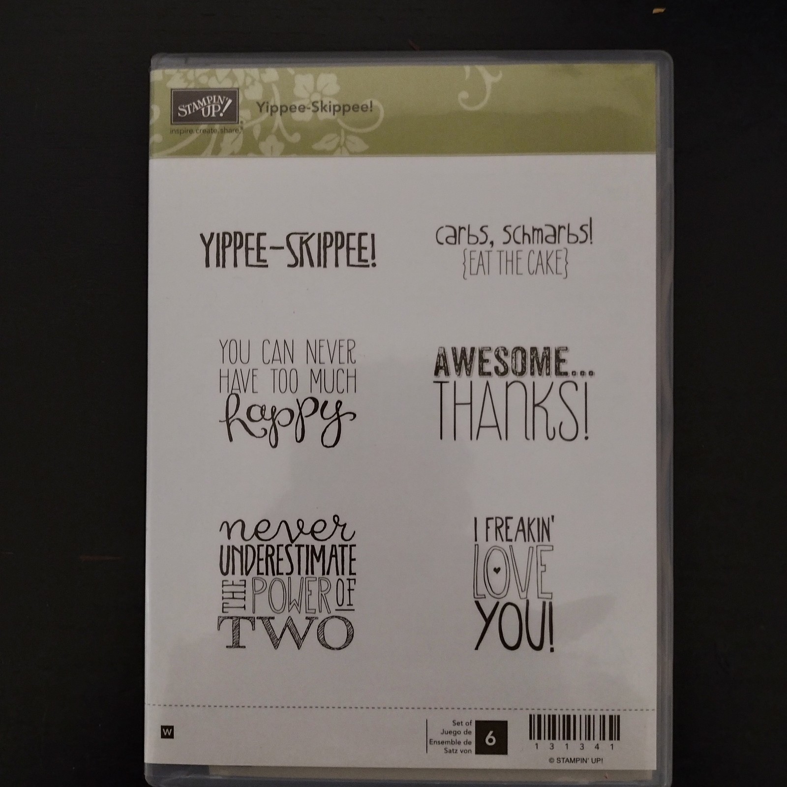 Stampin up Yippee-Skippee! Wood Mounted Stamps (Set of 6) NEW