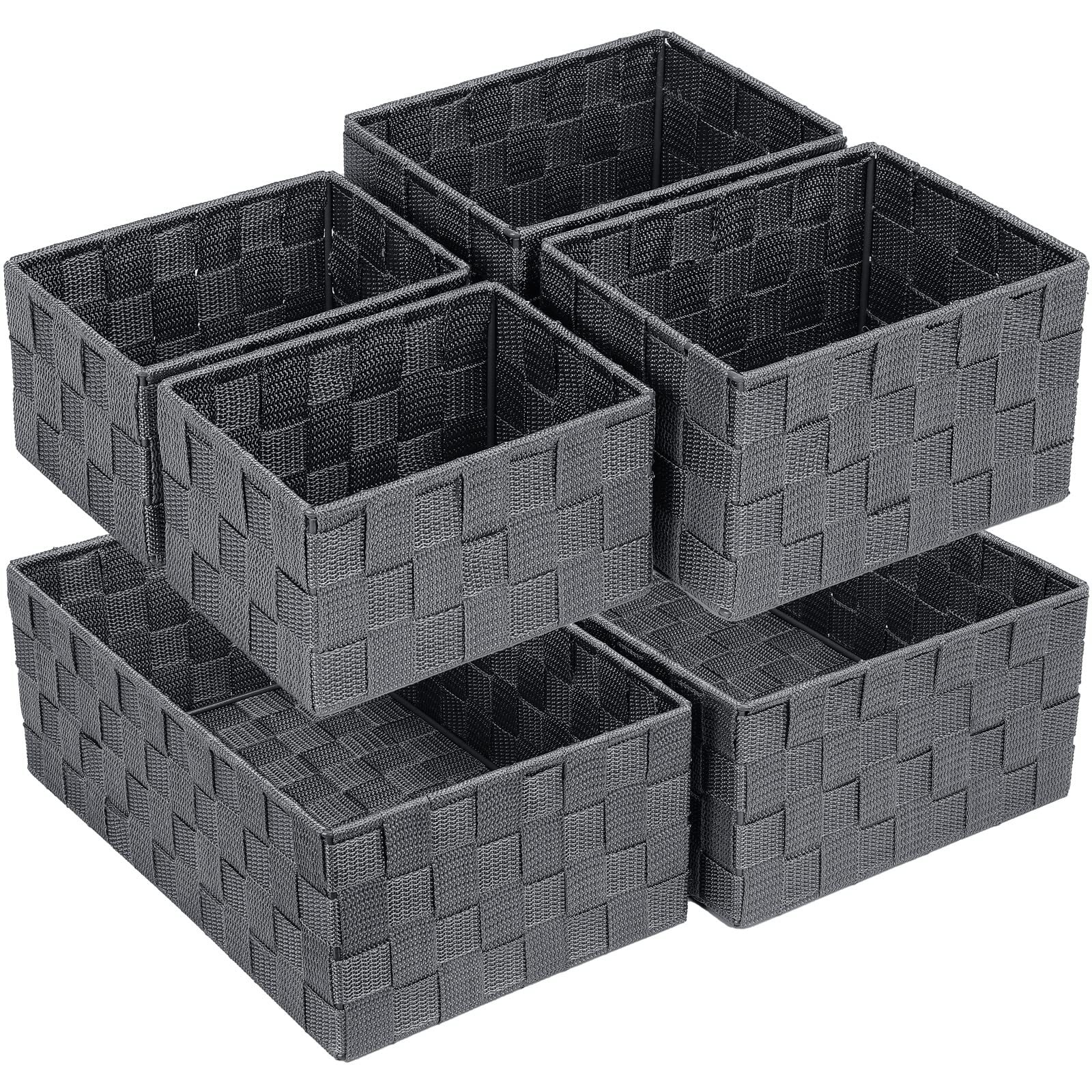 Woven Storage Baskets For Organizing 6 Pack Large&small Storage Cube Bins Set Fo