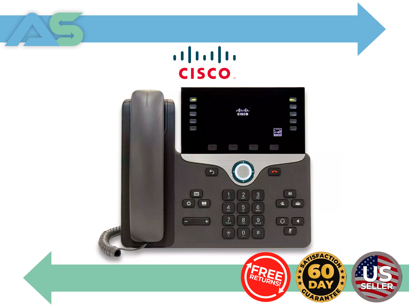 Cisco CP-8851-K9 Unified IP VOIP PoE Business 5" Color Display Business Phone