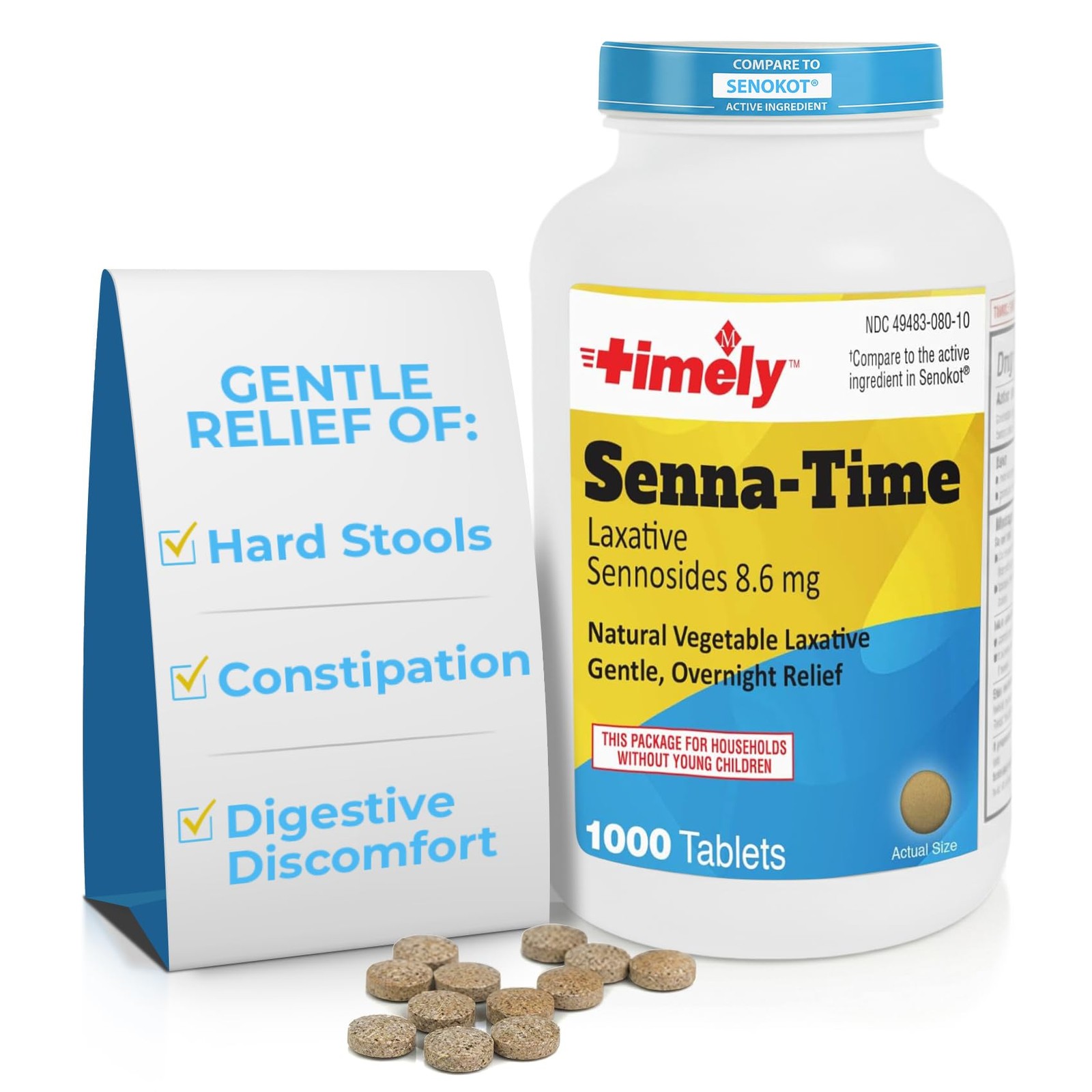 Timely Senna Time Laxative - 1000 Count Tablets - 1000 (Pack of 1)
