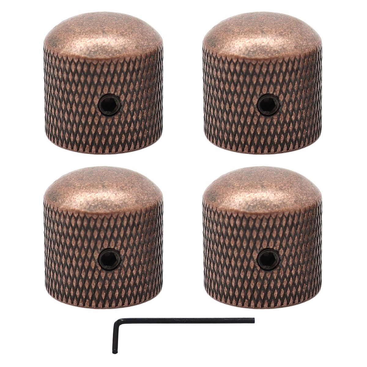 4Pcs Metal Red Copper Guitar Knobs Bass Knobs 6mm Diameter Potentiometer Cap