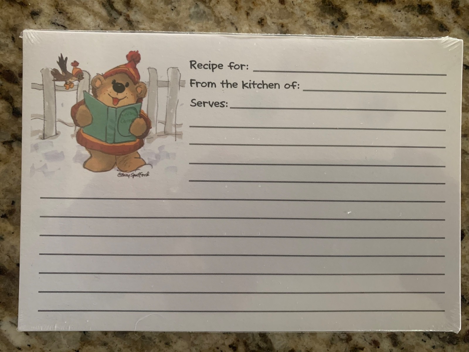 Suzy's Zoo: 20 Recipe Cards Christmas Teddy Bear 🧸 4"x6"