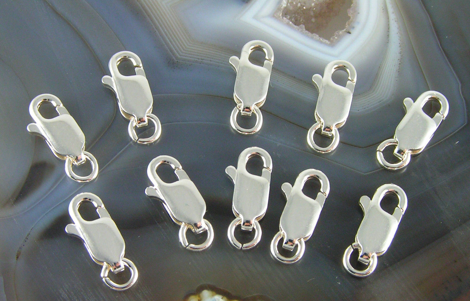 STERLING SILVER 925 LOBSTER CLAW Clasps 12mm 5 pcs