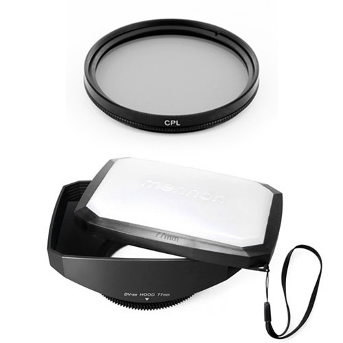 77mm 16:9 Wide Lens Hood,CPL Filter for Sony SLT-A37,A57, A77, A65 DSLR,NEW,USA