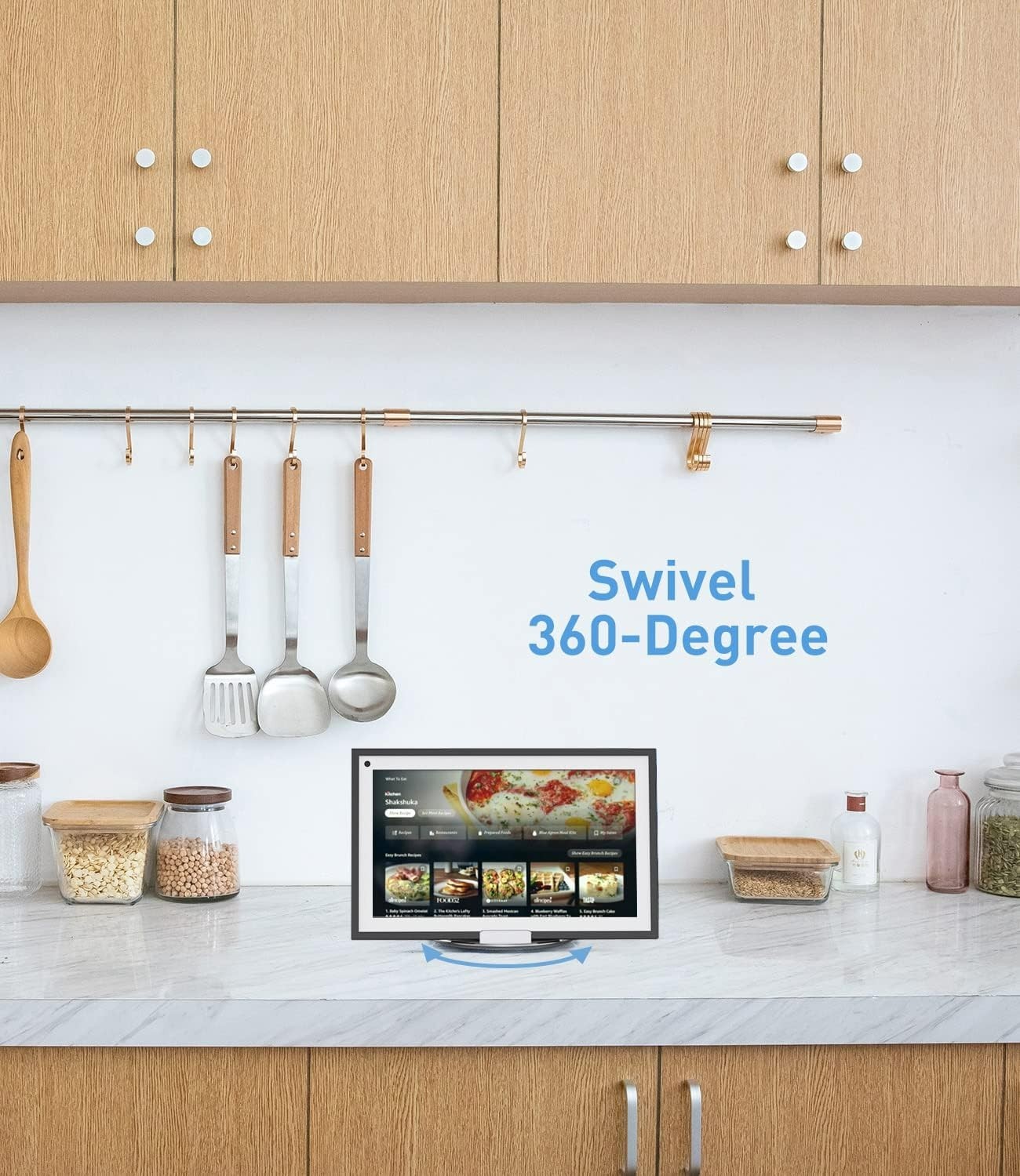 Swivel and Tilt Stand for Echo Show 15, Aluminum Stand for Show 15.6" Smart D...