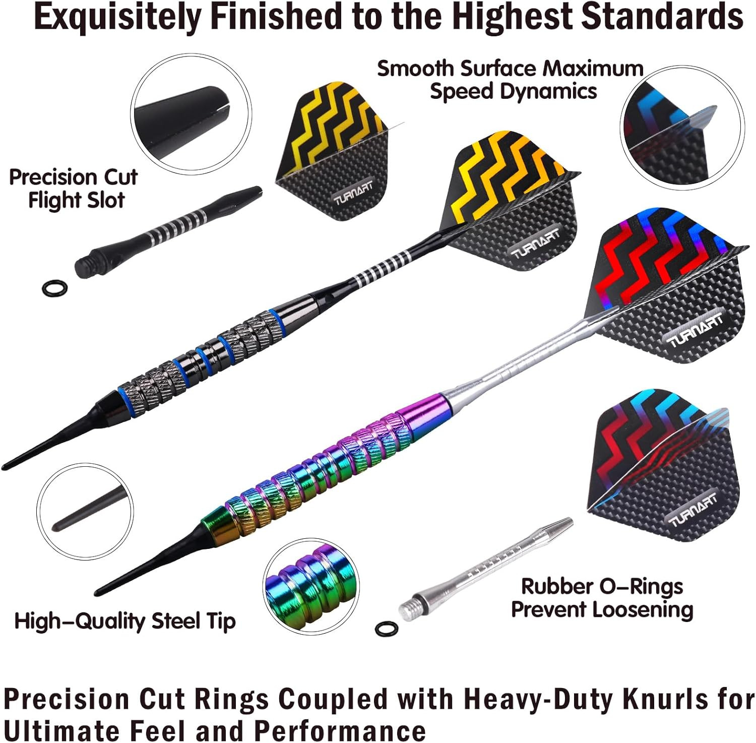 Darts Plastic Tip - Professional Soft Tip Darts Set for Electronic Dartboard 12