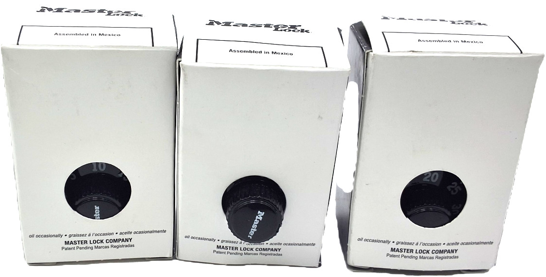 Master Lock 1525EZRC Combination Padlocks School Gym Locker Locks 3 Pack NEW