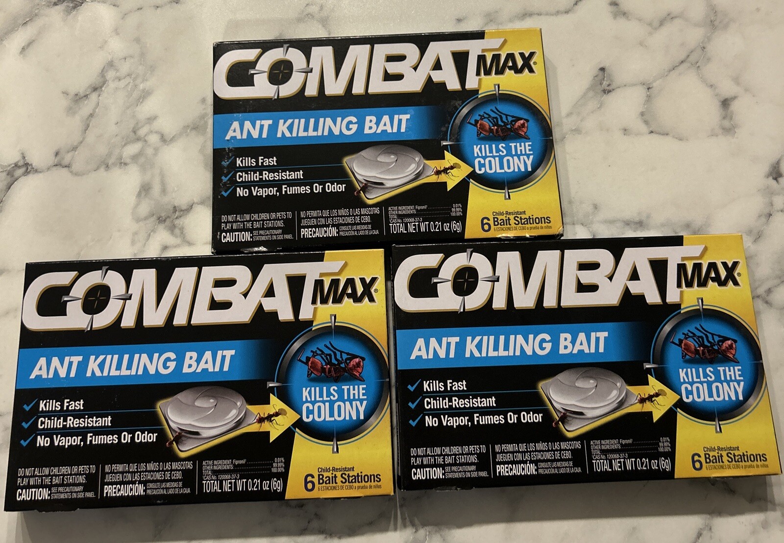 COMBAT MAX Bait Station ANT KILLER In & Outdoor Lot Of 3 Boxes