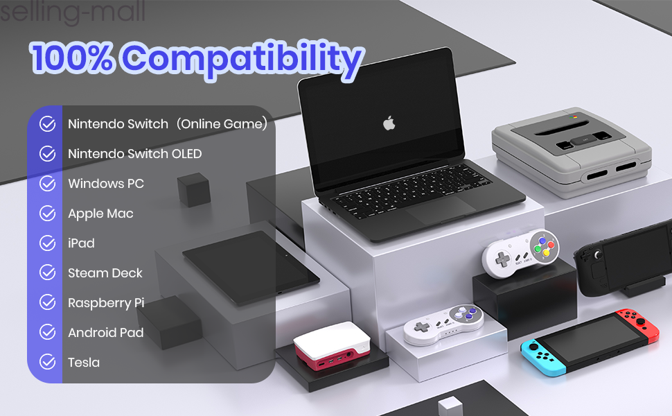Wireless Switch Online Controller SNES Gamepad for Switch PC Steam Raspberry