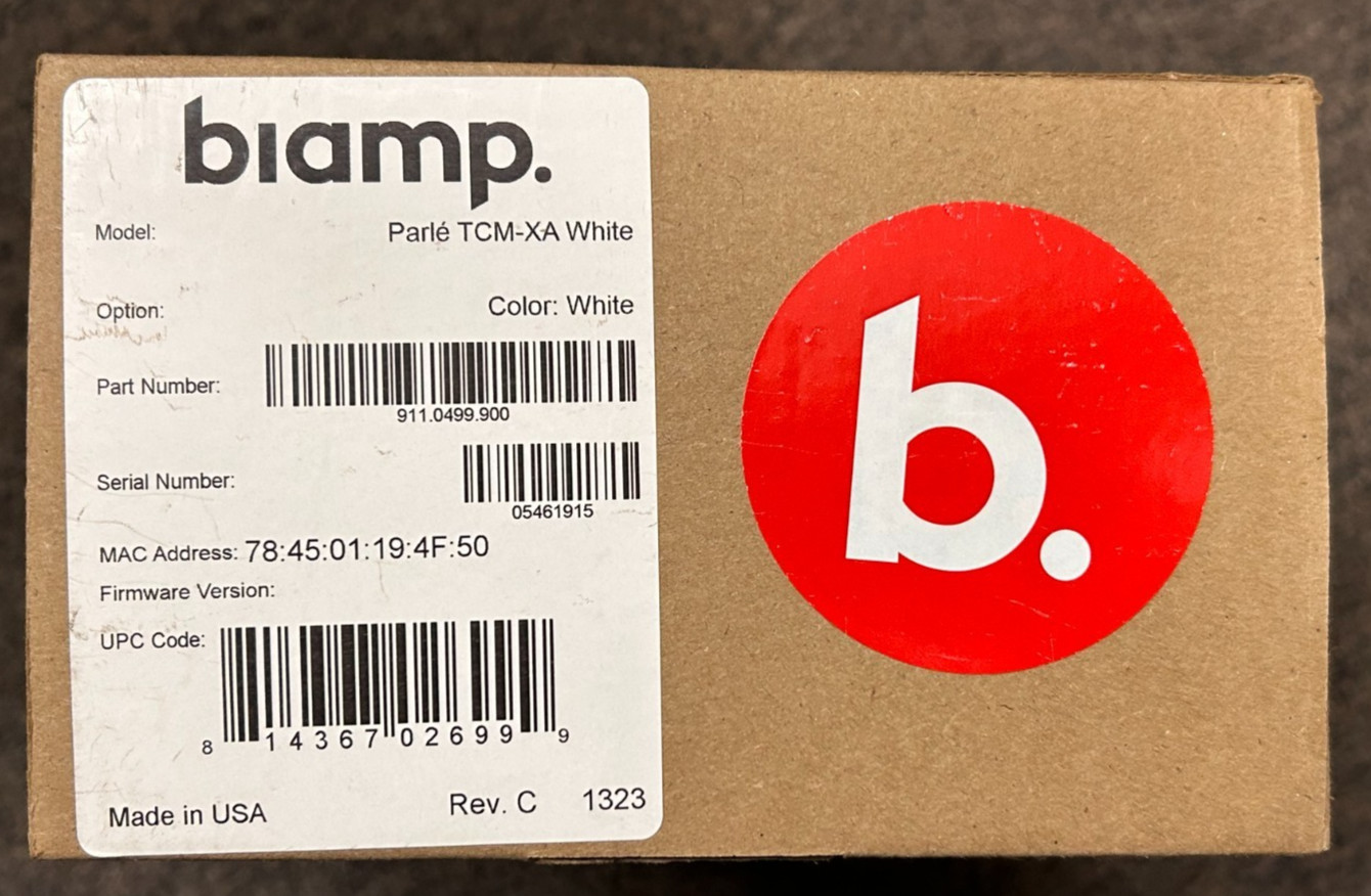 Biamp TCM-XA White Ceiling Mounted Conference Microphone New in Box - Sealed