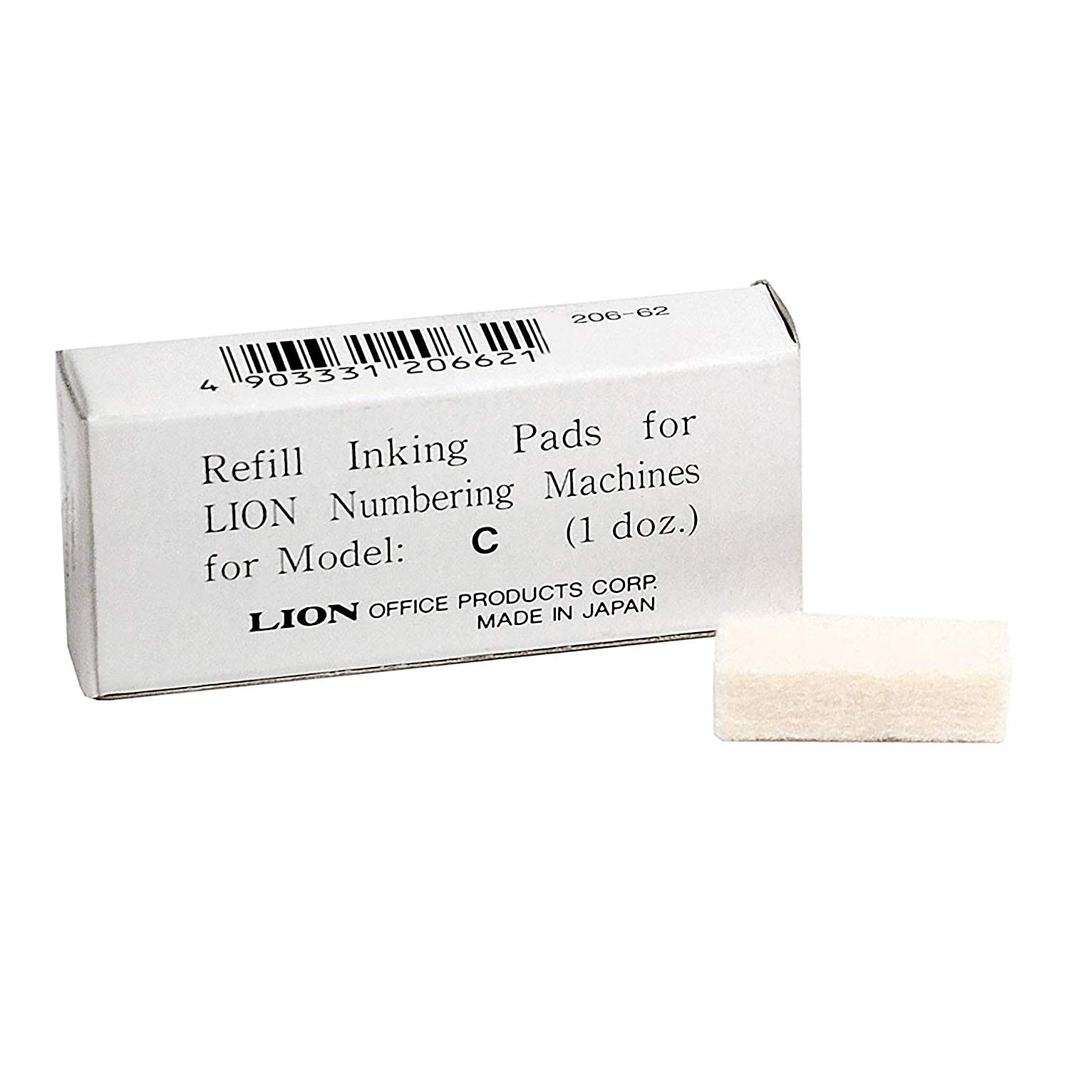 Ink Pad for C Model Automatic Numbering Machines, 12 Pads/Box, 1 Box (PAD-C)