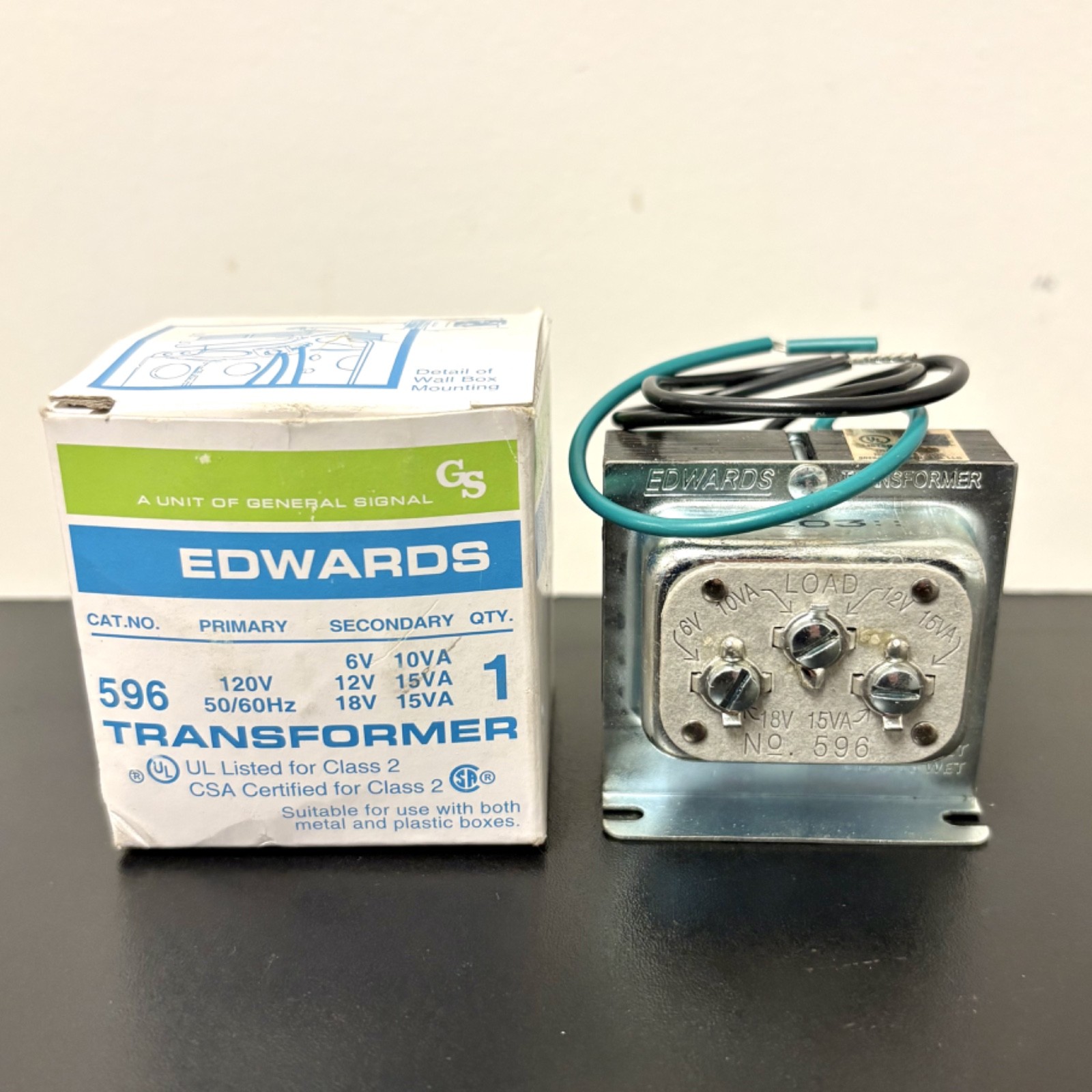 Edwards Transformer #596, Class 2, 120V, 50/60Hz (New w/ Box)