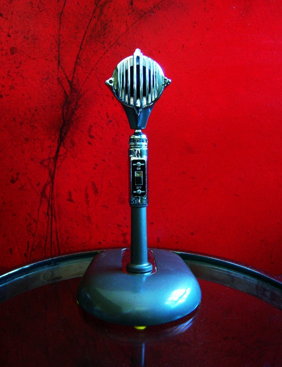Vintage RARE 1940's Astatic DNHZS Dynamic microphone w Hi Z w Atlas DS-10 stand