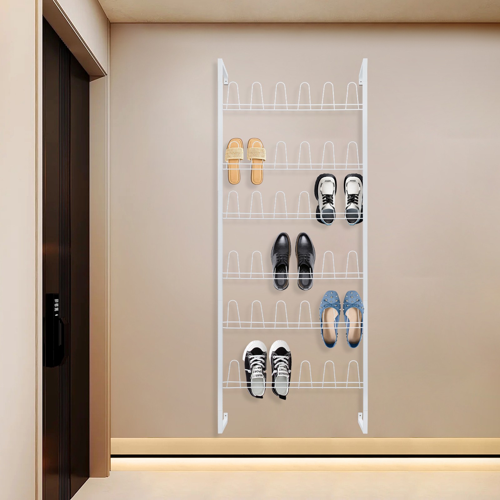 Metal Shoe Organizer Rack Home Wall Mounted Shoe Rack Metal Hanging Shoe Shelf